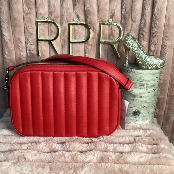NWT Coach Candy Apple Red Puffy Quilted Jes Crossbody Purse - Picture 2 of 6